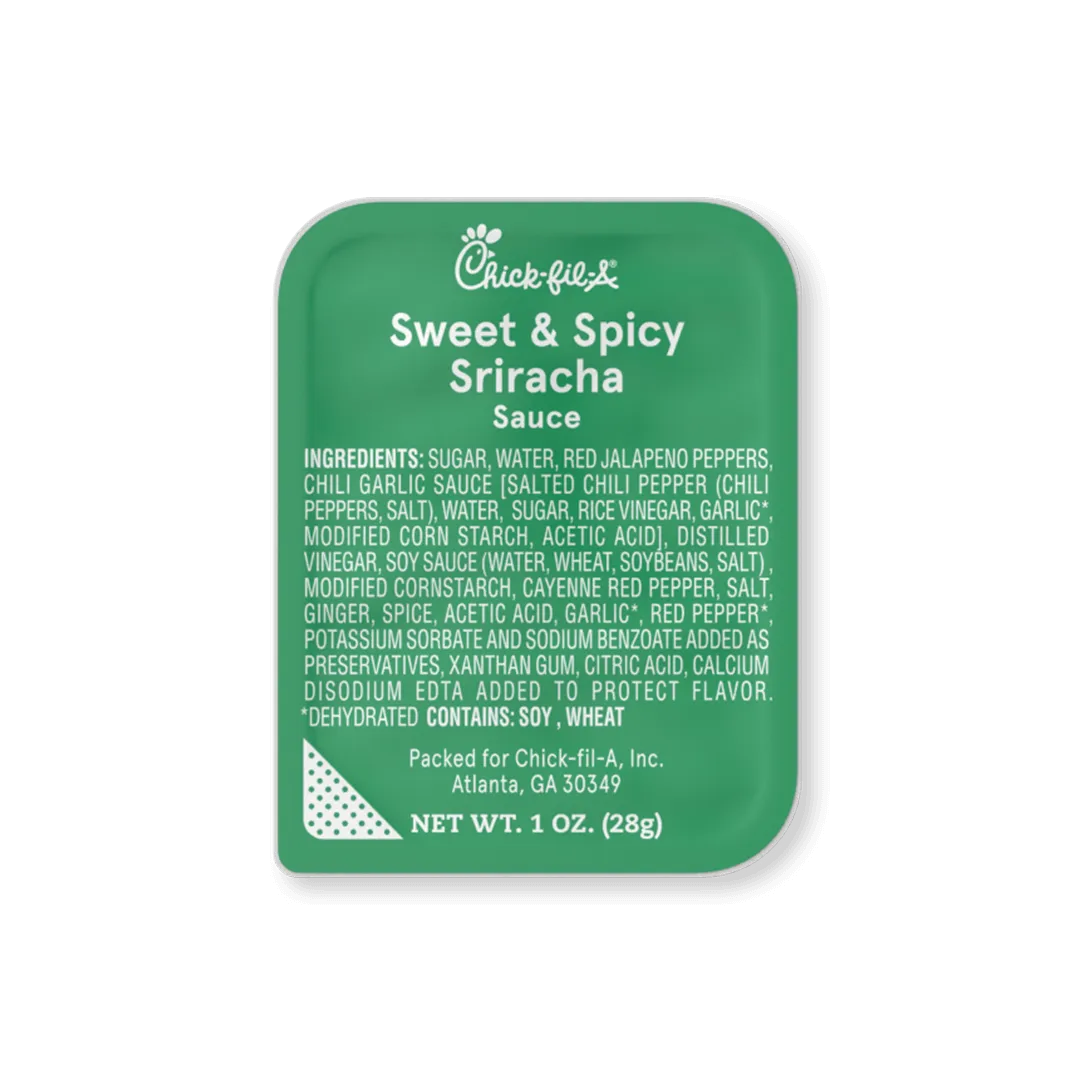 Chick-fil-A Menu with Prices, Calories, & Pictures 2026 107 Chick-fil-A-Sweet-Spicy-Sriracha-Sauce.
